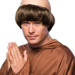 Rubie's Monk Friar Brown Robe And Bald Head Wig Mens Costume Costumes