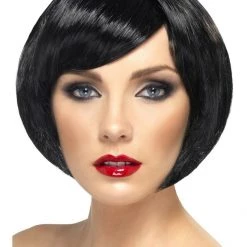 Smiffy's 1920s Babe Short Bob Flapper Costume Wig With Fringe Many Colours
