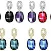 AliExpress Austrian Crystal Earrings Ladies Silver Gold Square Drop Earrings Gemstones