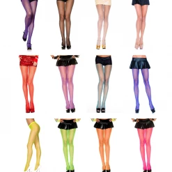 JD Party Fishnet Pantyhose Sexy Stockings High Quality Neon Colours Nude Black White Costume Accessories