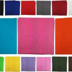 JD Party Costume Accessories Bandana Plain 100% Cotton Head Wrap Durag Biker Scarf Camping Face Mask