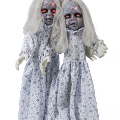 Unbranded Halloween Props/Decoration Animated 85cm Creepy Twins Haunted Dolls Halloween Decoration Prop