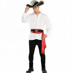 Balloon Agencies Costume Accessories Ivory Lace Up Pirate Shirt Pirate Belt & Buccaneer Pirate Hat Mens Costume Set 10 Balloon Agencies Costume Accessories Ivory Lace Up Pirate Shirt Pirate Belt & Buccaneer Pirate Hat Mens Costume Set