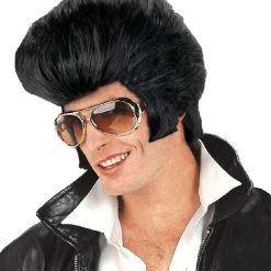 Rubie's/ Sweidas Oversized Rock N Roll Elvis Presley 70s Black Mens Wig Wigs 5 Rubie's/ Sweidas Oversized Rock N Roll Elvis Presley 70s Black Mens Wig Wigs