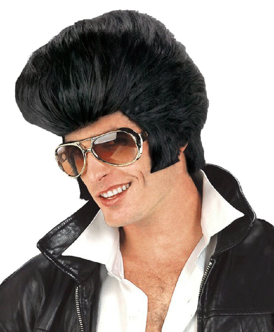 Rubie's/ Sweidas Oversized Rock N Roll Elvis Presley 70s Black Mens Wig Wigs 3 Rubie's/ Sweidas Oversized Rock N Roll Elvis Presley 70s Black Mens Wig Wigs