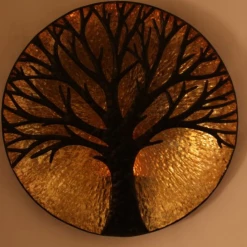 MAL Glowing Light Up Metal Iron Sculpture Tree Of Life Wall Art 60cm Home Decor Home & Garden
