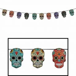 Balloon Agencies Halloween Props/Decoration Day Of The Dead Sugar Skull Hanging Garland Banner Party Decoration