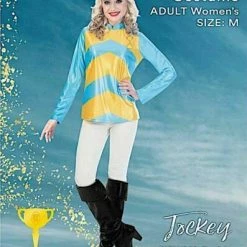 Amscan Costumes Blue & Yellow Ladies Jockey Costume Horse Rider Racing Uniform Sports Fancy Dres