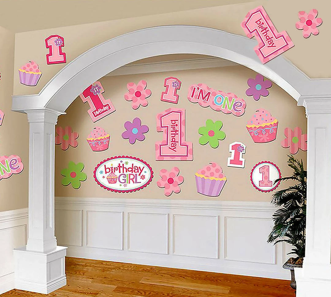 Balloon Agencies 1st Birthday Girl Pink Party Decorations Mega 30Pk Cutouts Number One First Party Supplies 1 Balloon Agencies 1st Birthday Girl Pink Party Decorations Mega 30Pk Cutouts Number One First Party Supplies
