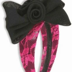 Tomfoolery Costume Accessories 80s Neon Retro Headband With Bow 1980s Orange Pink Black Green Headbands