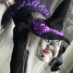 Unbranded 3D Flying Ugly Witch Window Crasher Halloween Decoration Prop 35cm Long Halloween Props/Decoration