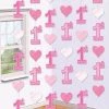Balloon Agencies Party Supplies 1st Birthday Girl Pink Hanging Number 1 String Party Decorations Pack Of 6