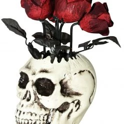 Unbranded Animated Skull Vase With Roses Halloween Decoration