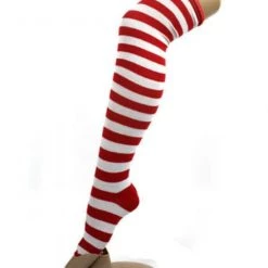 JD Party Over The Knee High Socks Striped Ladies Girls Women Cheerleader Pair Stripe Costume Accessories
