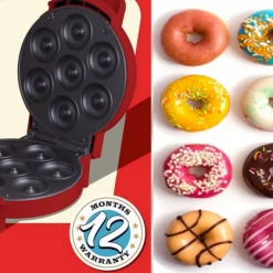 WOOL Doughnut Donut Maker Makes 7 Donuts At A Time Non-stick Recipe Included Home & Garden