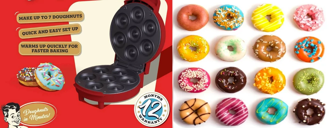 WOOL Doughnut Donut Maker Makes 7 Donuts At A Time Non-stick Recipe Included Home & Garden 1 WOOL Doughnut Donut Maker Makes 7 Donuts At A Time Non-stick Recipe Included Home & Garden