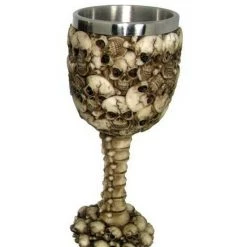 MAL 1pce 19cm Skull Goblet Mug 2 Asst Drinking Cup Halloween Mancave Resin Décor