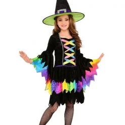 Rubie's Halloween Costumes Rainbow Colour Magic Pumpkin Radiant Witch Halloween Girls Costume