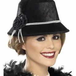 Smiffys 1920s Cloche Great Gatsby 20s Bucket Flapper Party Ladies Costume Hat Costume Accessories