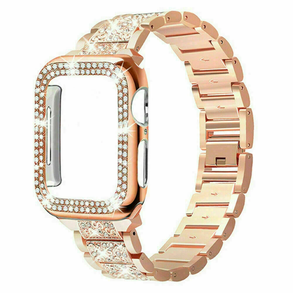 Elegancensplendour Rhinestone Apple Watch Band Bracelet & Diamante Glass Screen Protector 5 Elegancensplendour Rhinestone Apple Watch Band Bracelet & Diamante Glass Screen Protector