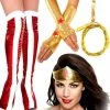 Rubies Licensed Wonder Woman Costume Cape Boots Gauntlets Light Up Lasso Tiara