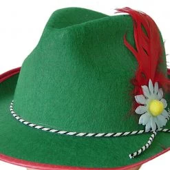 Aussie Toys Green Alpine Hat With Daisy Flower Bavarian Oktoberfest Lederhosen Costume Acces Costume Accessories