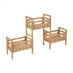 Kmart 3 Tier Modular Adjustable Wood Plant Stand Indoor Outdoor Garden Home Decor Home & Garden