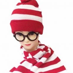 AliExpress Wheres Wally Beanie Hat & Glasses Costume Kit | Red & White Stripe