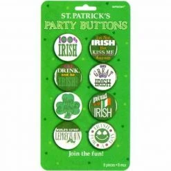 Amscan Party Supplies Green Pub St Patricks Day Irish Leprechaun Buttons Badges Assorted Party Fillers