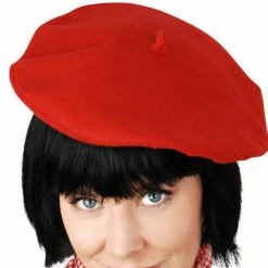 Smiffys Black Red French Beret Bastille Day Mime France Hat French Costume Kit