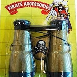 Sweidas Costume Accessories Deluxe Pirate Binoculars Nautical Captain Costume Accessory Gold & Black Skull