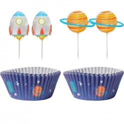 Balloon Agencies Barnyard Assorted Parasol Blast Off Cupcake Cases And Pick Sets