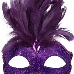 Tomfoolery Burlesque Glitter Masquerade Mask With Feathers And Gem Costume Mask 21 Tomfoolery Burlesque Glitter Masquerade Mask With Feathers And Gem Costume Mask