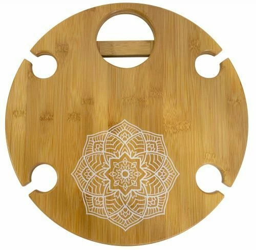 Unbranded Home & Garden Wine & Cheese Platter Round Picnic Table Holds 4 X Wine Glasses Grazing Platter 3 Unbranded Home & Garden Wine & Cheese Platter Round Picnic Table Holds 4 X Wine Glasses Grazing Platter