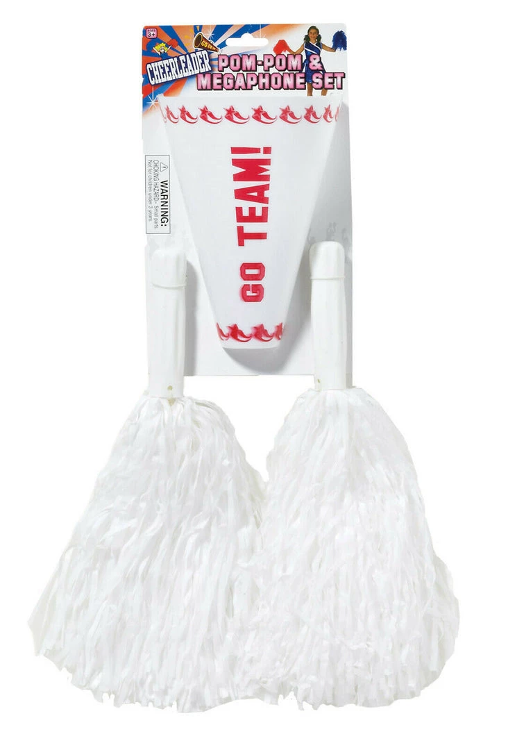 Morris Costumes Cheerleader Costume Pom Pom & Megaphone Pink Red White Black Blue Green Burgundy Costume Accessories 5 Morris Costumes Cheerleader Costume Pom Pom & Megaphone Pink Red White Black Blue Green Burgundy Costume Accessories
