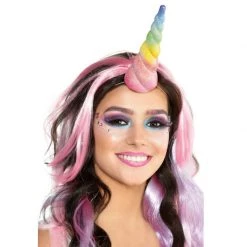 Balloon Agencies Unicorn Horn Gold Silver Rainbow Glittered Pastel Tail Costume Accessory Wigs