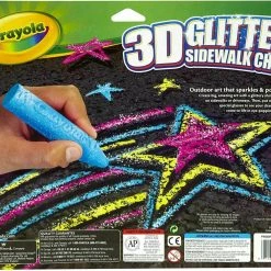 Home & Garden 6PC Crayola 3D Glitter Sidewalk Chalk Bright Colours With 3D Glasses