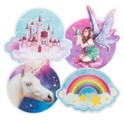 MDI Australia 4 X Unicorn Rainbow Castle Optical Fairy Lights Kids Bedroom Wall Home Decor