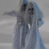 Unbranded Halloween Props/Decoration Animated 85cm Creepy Twins Haunted Dolls Halloween Decoration Prop