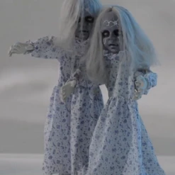 Unbranded Halloween Props/Decoration Animated 85cm Creepy Twins Haunted Dolls Halloween Decoration Prop