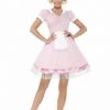 Smiffys 50's Diner Girl Dress With Mini Hat Ladies Costume