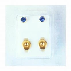 AliExpress Gold Birthstone Stud Earrings Sensitive Ears Stainless Steel Bezel Settings Pear