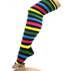 JD Party Over The Knee High Socks Striped Ladies Girls Women Cheerleader Pair Stripe Costume Accessories