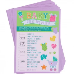 Balloon Agencies Party Supplies BABY SHOWER GAME Guess The Price Game For 24 Player Fun Activity