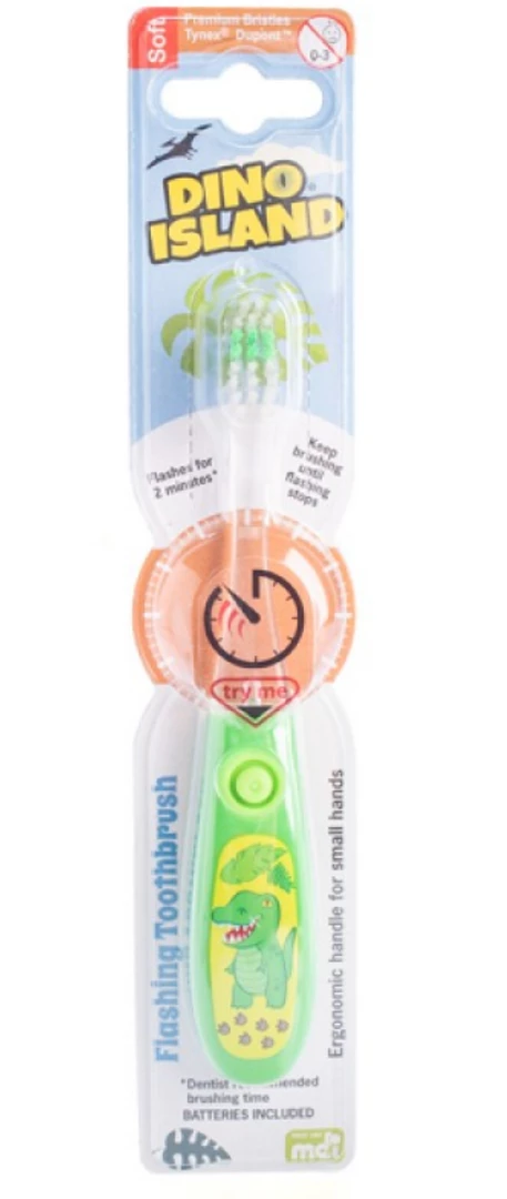 MDI Australia Green Dinosaur Light Up Toothbrush Kids For Ages 3+ Flashes For 2 Minutes Teeth Health & Beauty 2 MDI Australia Green Dinosaur Light Up Toothbrush Kids For Ages 3+ Flashes For 2 Minutes Teeth Health & Beauty