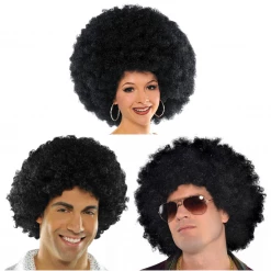 Balloonagencies Mens Ladies Black Funky Afro Wig 1970s 70s Disco Party Costume Wigs