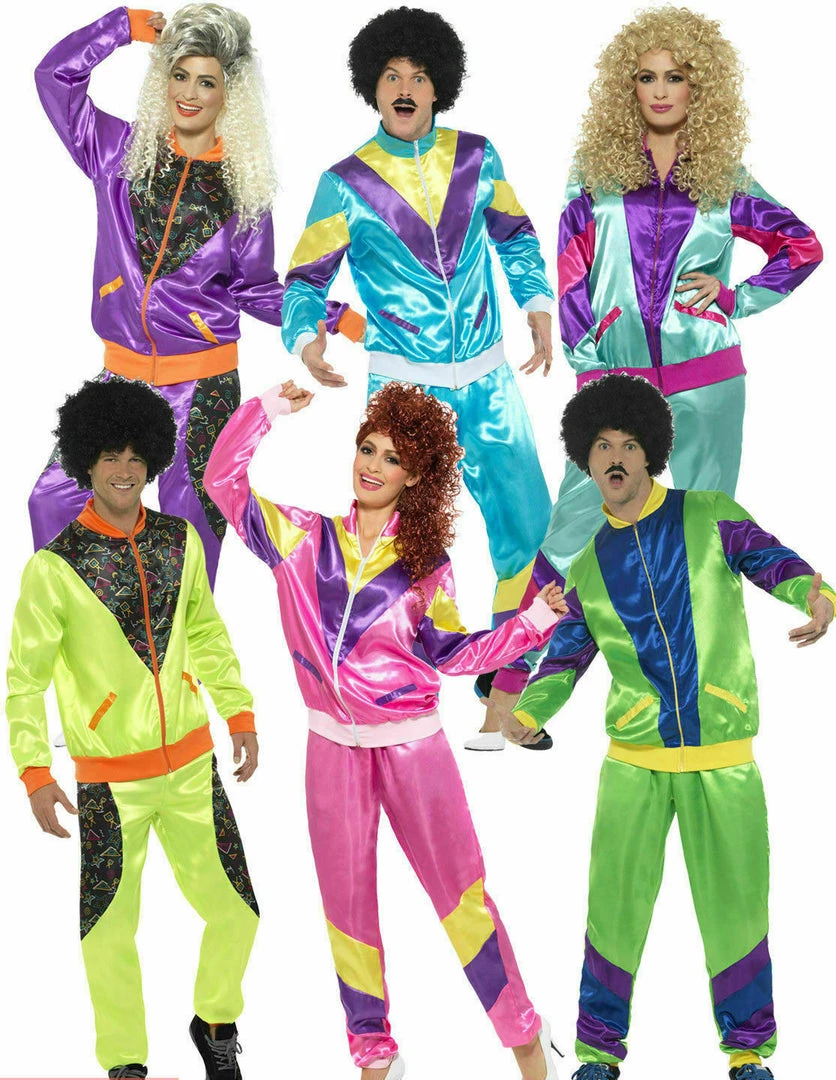 Smiffys Costumes Neon 90s 80s Height Of Fashion Shell Suit Tracksuit Mens Ladies Costume 1 Smiffys Costumes Neon 90s 80s Height Of Fashion Shell Suit Tracksuit Mens Ladies Costume