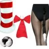 Crazy Costume Deals Dr Seuss Cat In The Hat Nose Bow Tie Top Hat Kids Boys Girls Costume KIT Costume Accessories