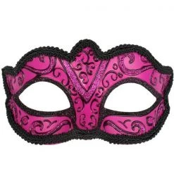Tomfoolery Burlesque Glitter Masquerade Mask With Black Braiding & Ribbons 22 Tomfoolery Burlesque Glitter Masquerade Mask With Black Braiding & Ribbons