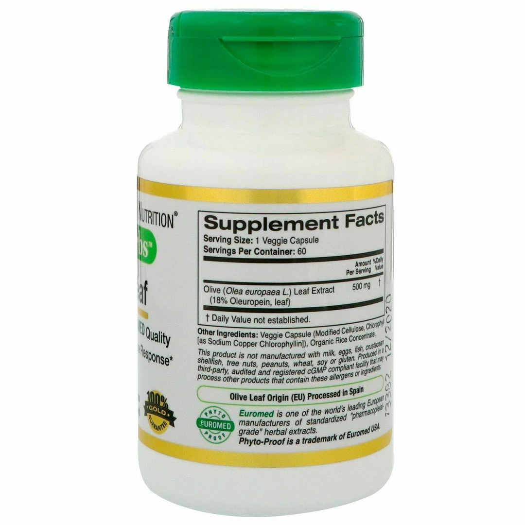 IHerb Euro Herbs California Gold Nutrition Olive Leaf Extract 500mg 60 Veggie Capsules 2 IHerb Euro Herbs California Gold Nutrition Olive Leaf Extract 500mg 60 Veggie Capsules